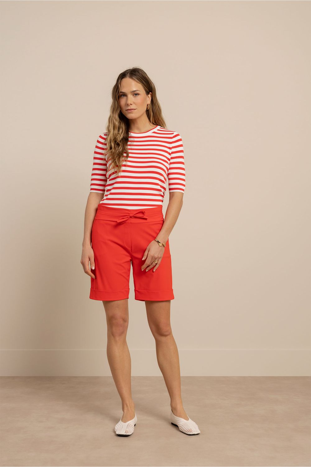 Studio Anneloes Luna stripe sl pullover Rood