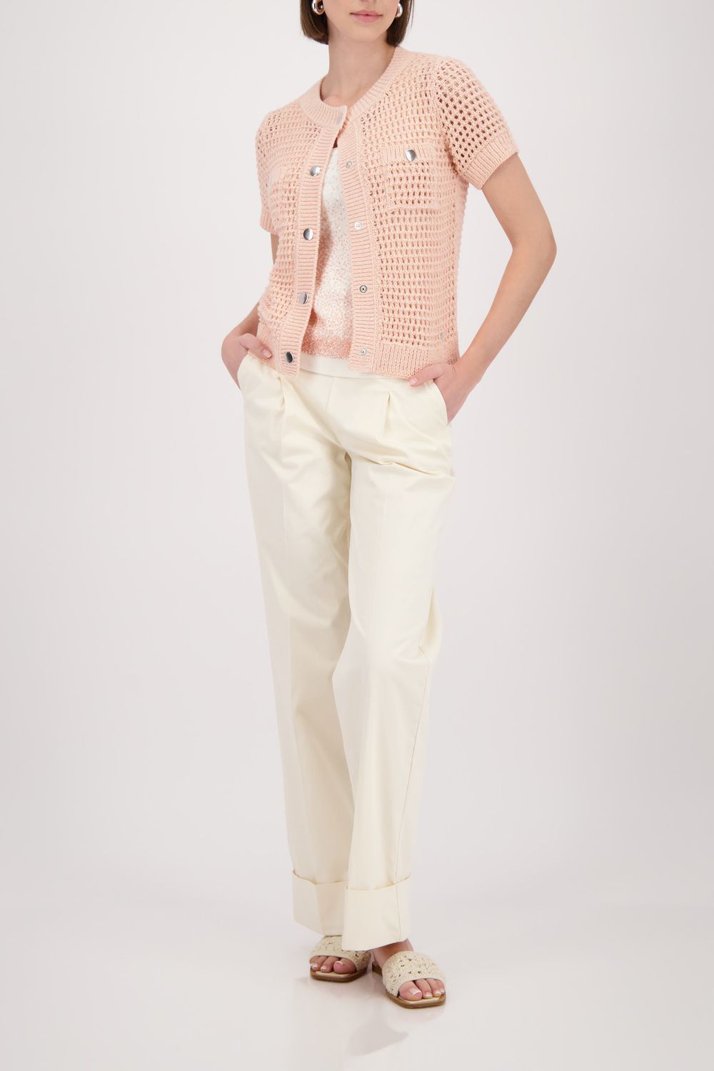 Monari Strickjacke summer peach Roze 410849