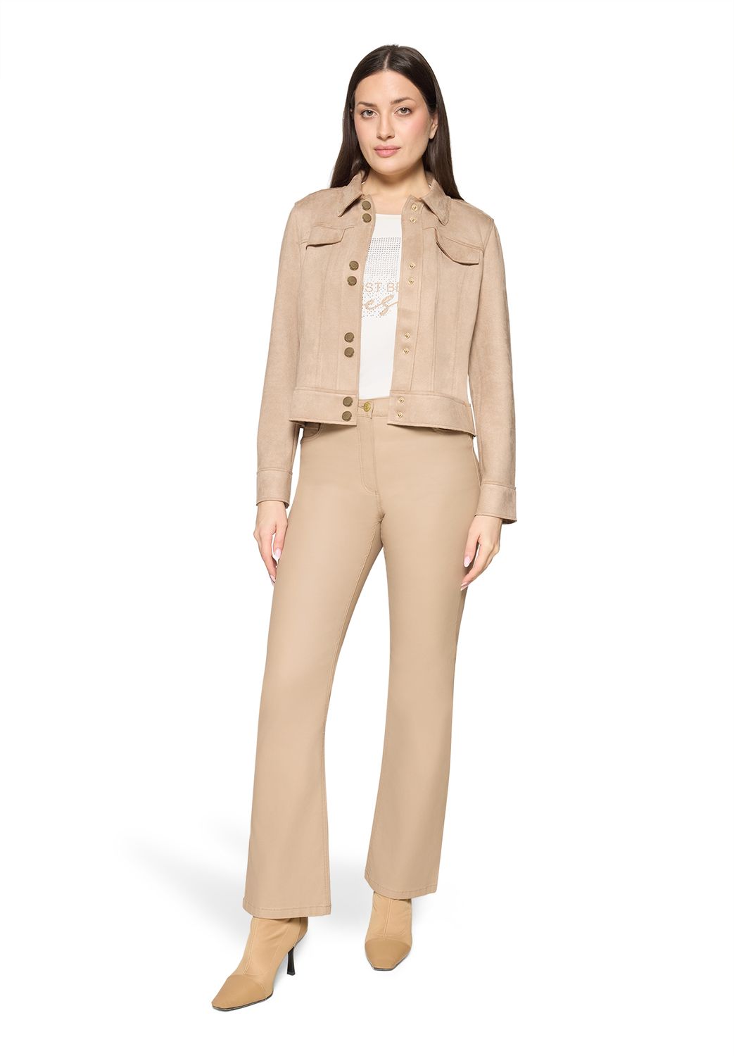 Betty Barclay Blazer suedine bruin
