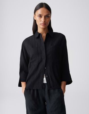 Opus Forna blouse losse pasvorm Zwart