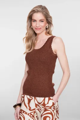 Geisha Singlet lurex Bruin