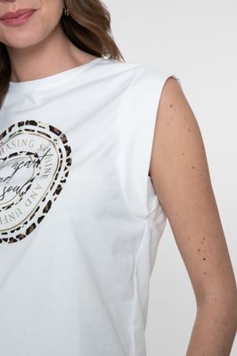 Geisha T-shirt 'soft heart' Ecru