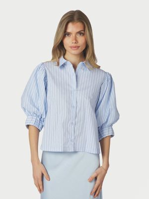 Neo Noir Etta Stripe Stone Shirt Blauw