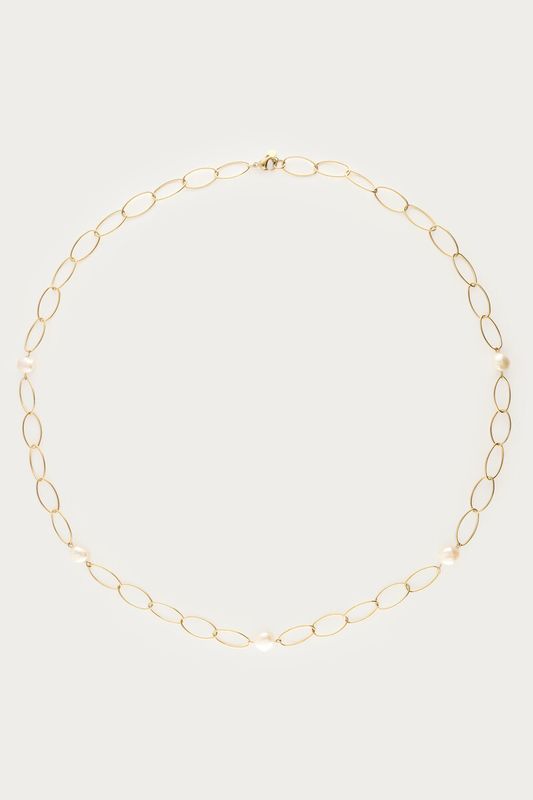 My Jewellery Bold schakelketting met zoetwaterparels goud