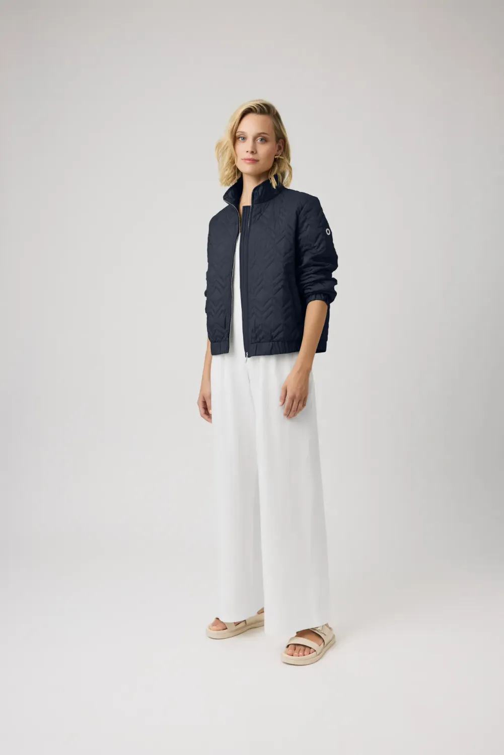 Covered GRS ladies woven jacket - GINA Blauw Gina