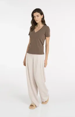 YaYa T-shirt met korte mouwen en licht gewassen effect