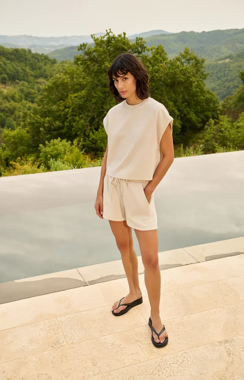 YaYa Mouwloze boxy sweater met ribdetails