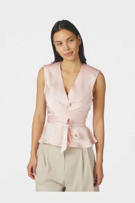 Neo Noir Risetta Heavy Sateen Top Roze