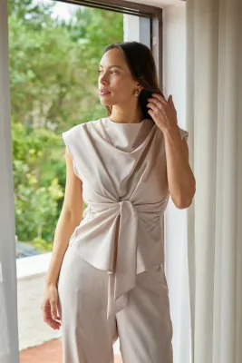 Neo Noir Katarim Crepe Top Ecru