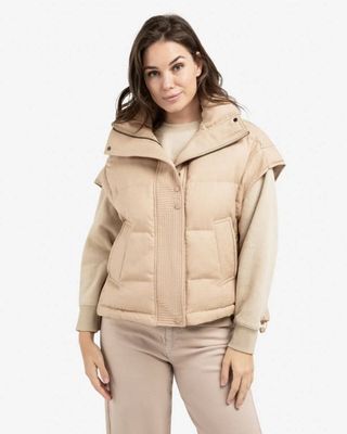 YaYa Oversized bodywarmer met kraag Geel