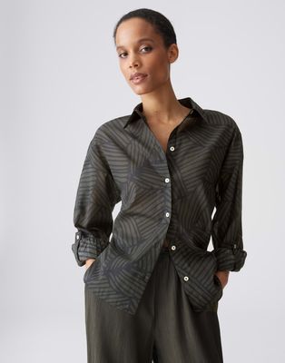 Opus Blouse Felora botanical Zwart Opus Blouse Felora botanical Zwart
