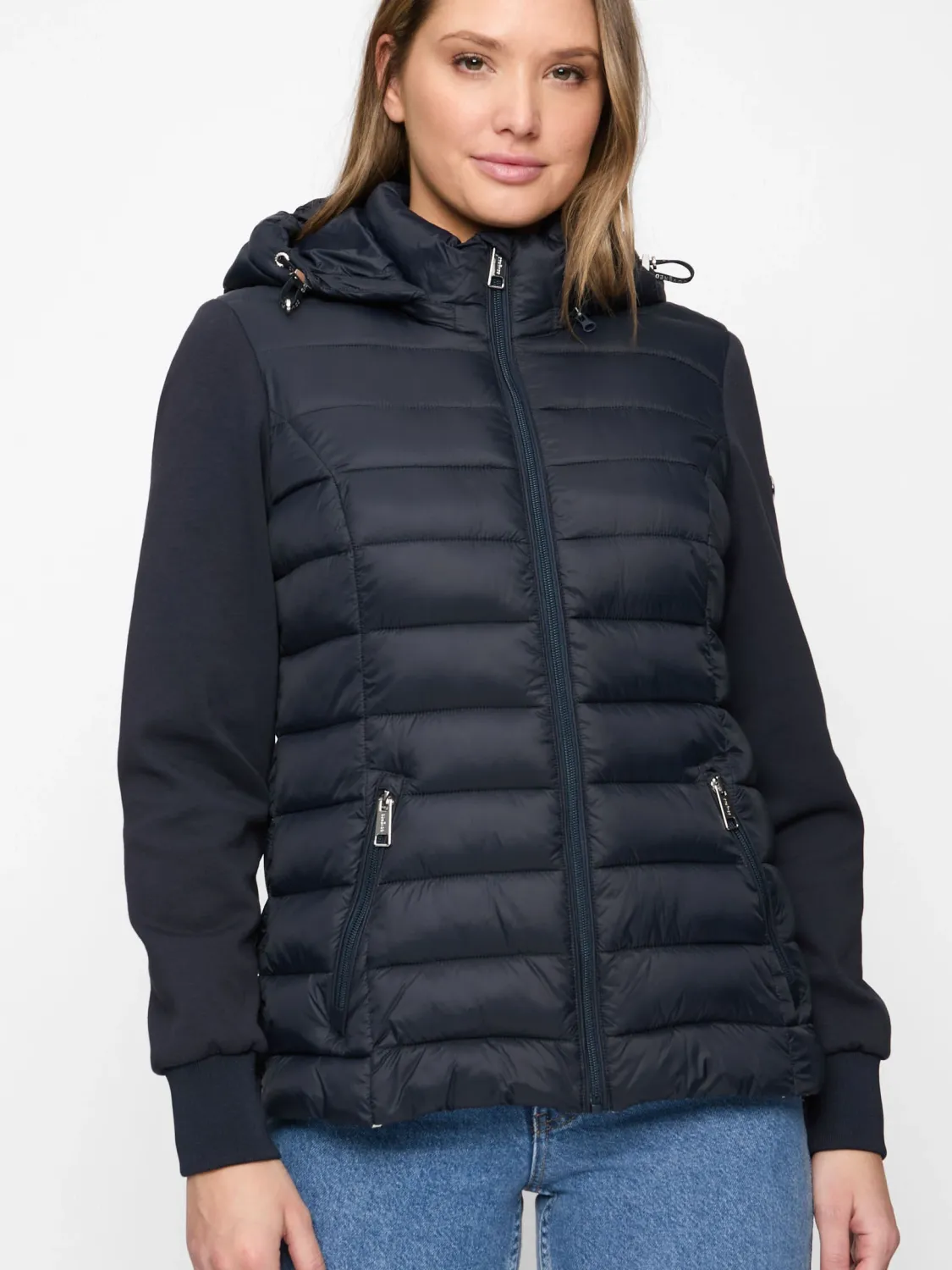 Covered GRS ladies woven jacket - SOPHIA 4 Blauw