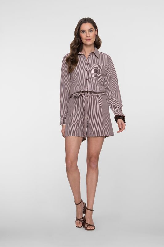 Geisha short ecru/bordeaux