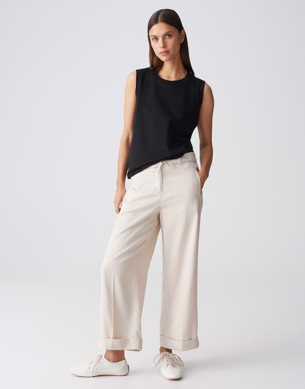 Opus Ilayda jersey top Zwart