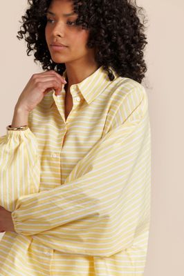 Studio Anneloes Yuki poplin stripe blouse Geel