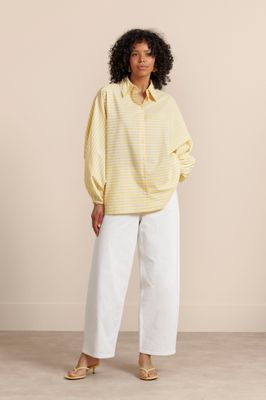 Studio Anneloes Yuki poplin stripe blouse Geel