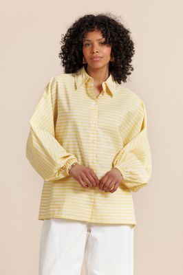 Studio Anneloes Yuki poplin stripe blouse Geel