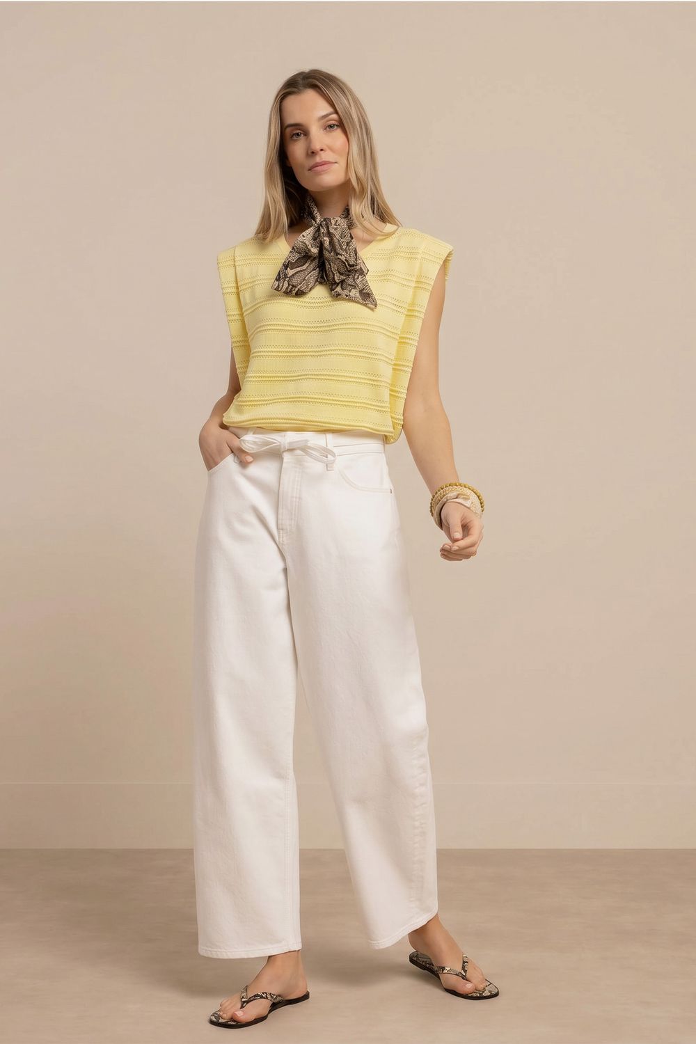 Studio Anneloes Leona knitted top Geel