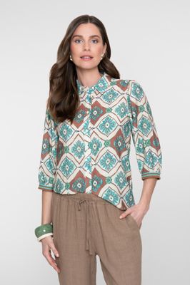 Geisha blouse met print Blauw