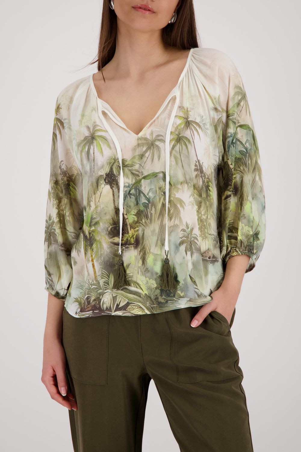 Monari blouse met print groen