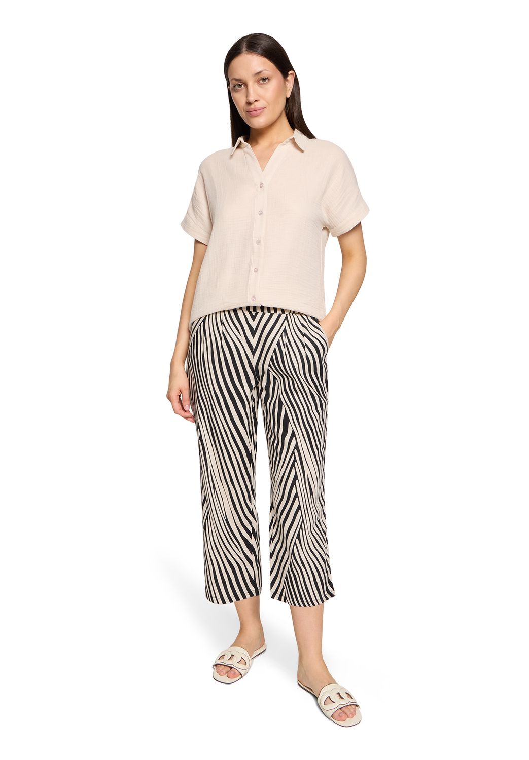 Betty Barclay broek met print Zwart