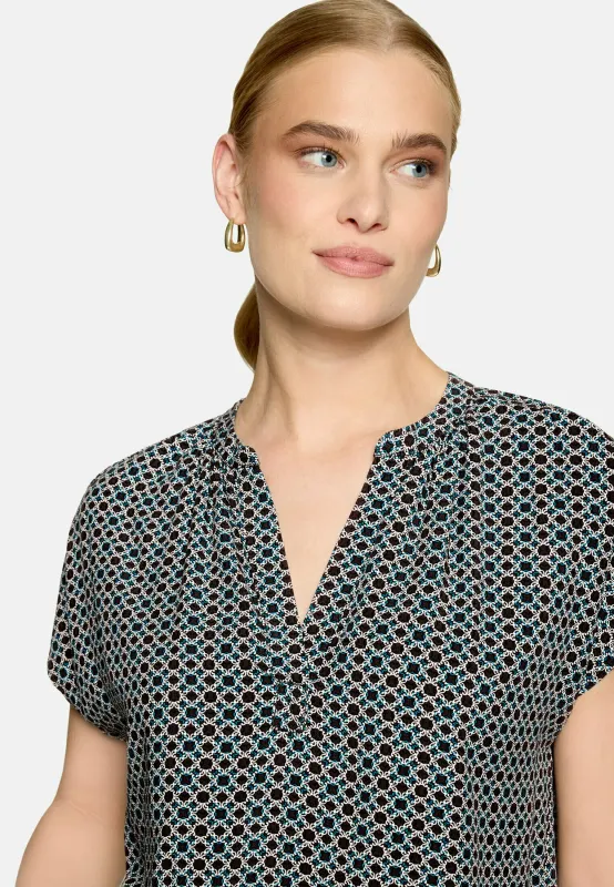 Zero blouse met print Bruin