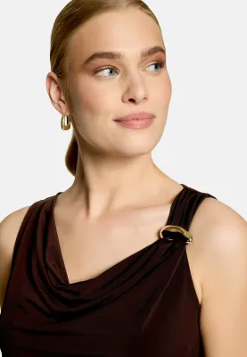 Zero top met gouden detail Bruin