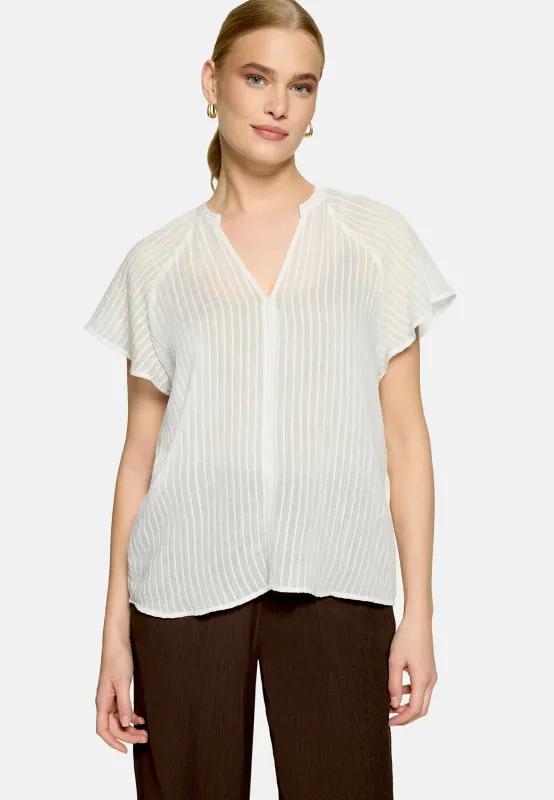 Zero blouse met korte mouw Ecru