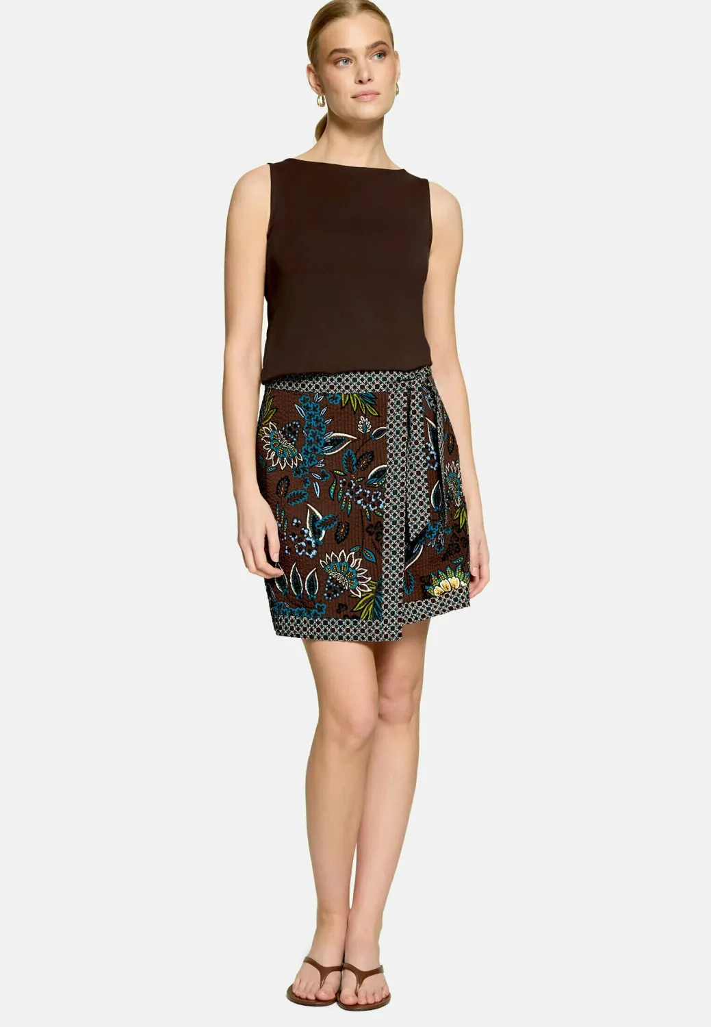 Zero Minirok met wikkellook Bruin