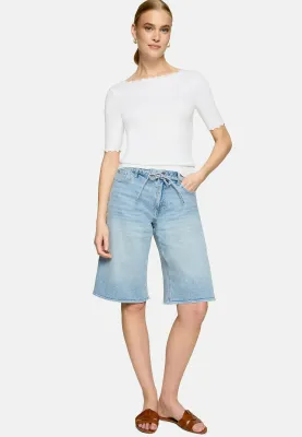 Zero Shirt met korte mouwen en geplooide zoom Wit