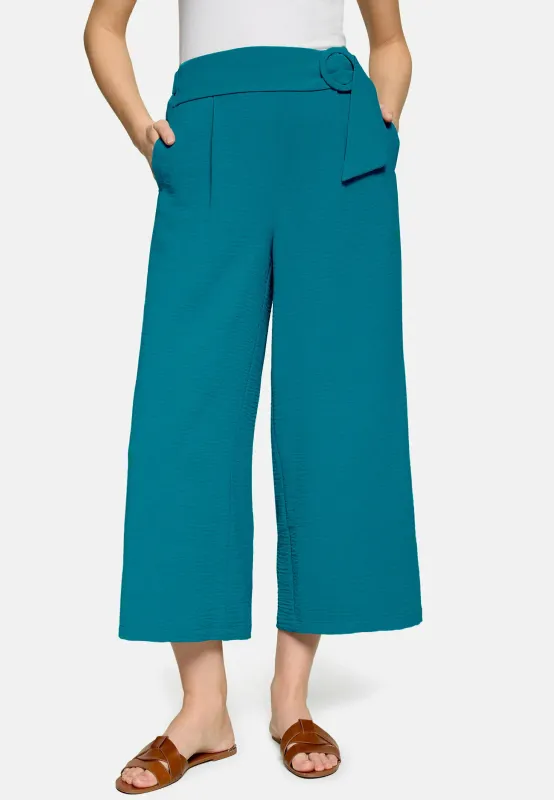 Zero 7/8 broek met gesp Groen