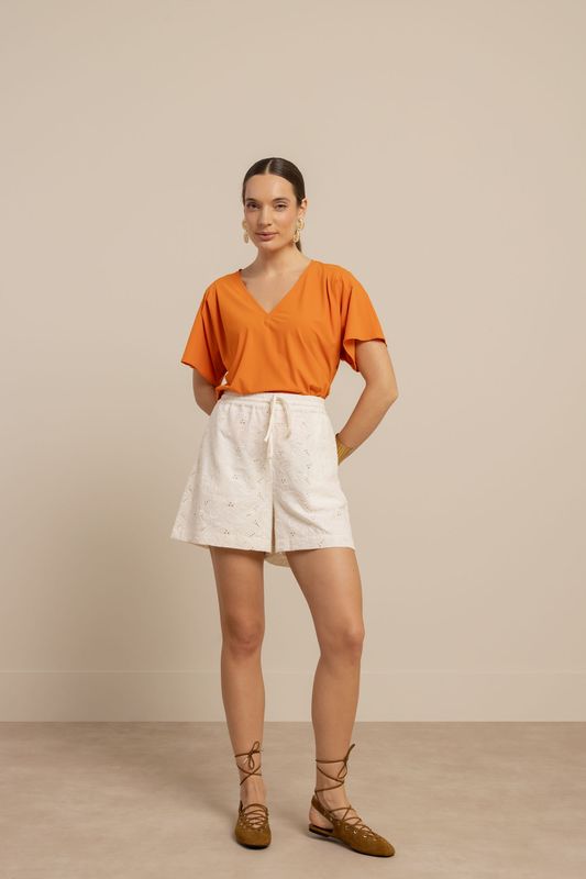 Studio Anneloes Zena broderie shorts Ecru