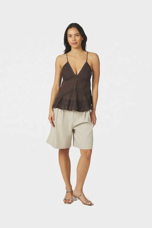 Neo Noir Nika Structure Shorts Ecru