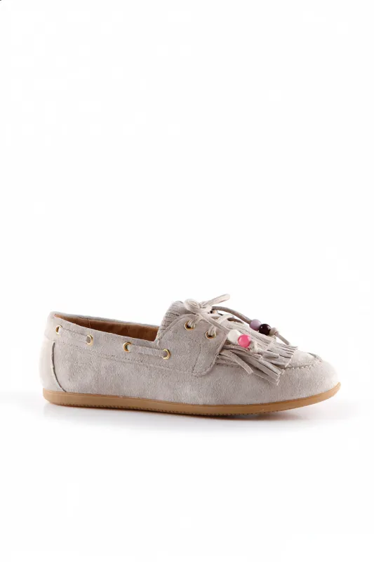 DWRS Label LATTY fringes Mocassins Beige