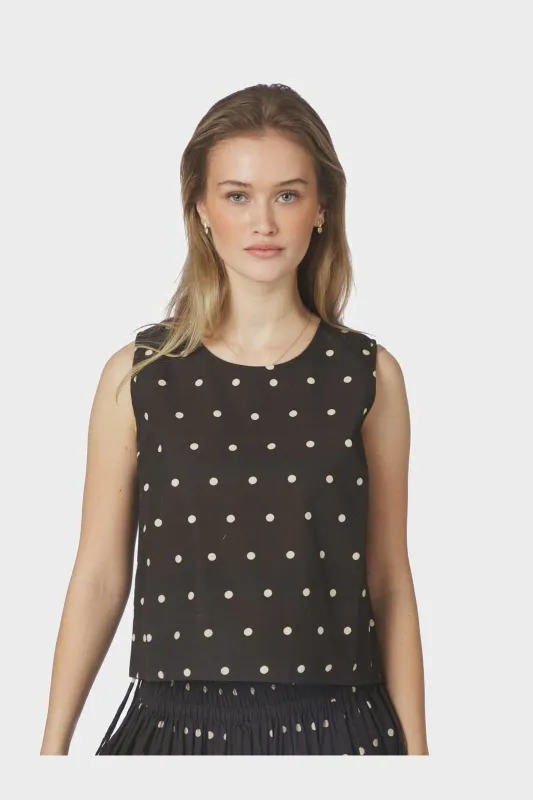 Neo Noir Polly Dot Top Bruin