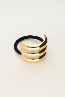 My Jewellery Haarelastiek met driedubbele goudkleurige curve Goud