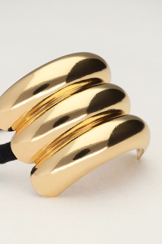 My Jewellery Haarelastiek met driedubbele goudkleurige curve Goud
