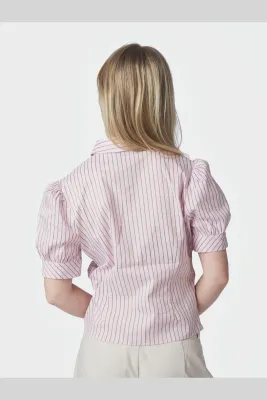 Neo Noir Frannie Structure Stripe Shirt Roze
