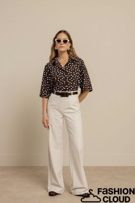 Studio Anneloes Fabienne dot blouse Bruin