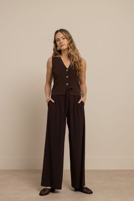 Studio Anneloes Fenna knitted gilet Bruin