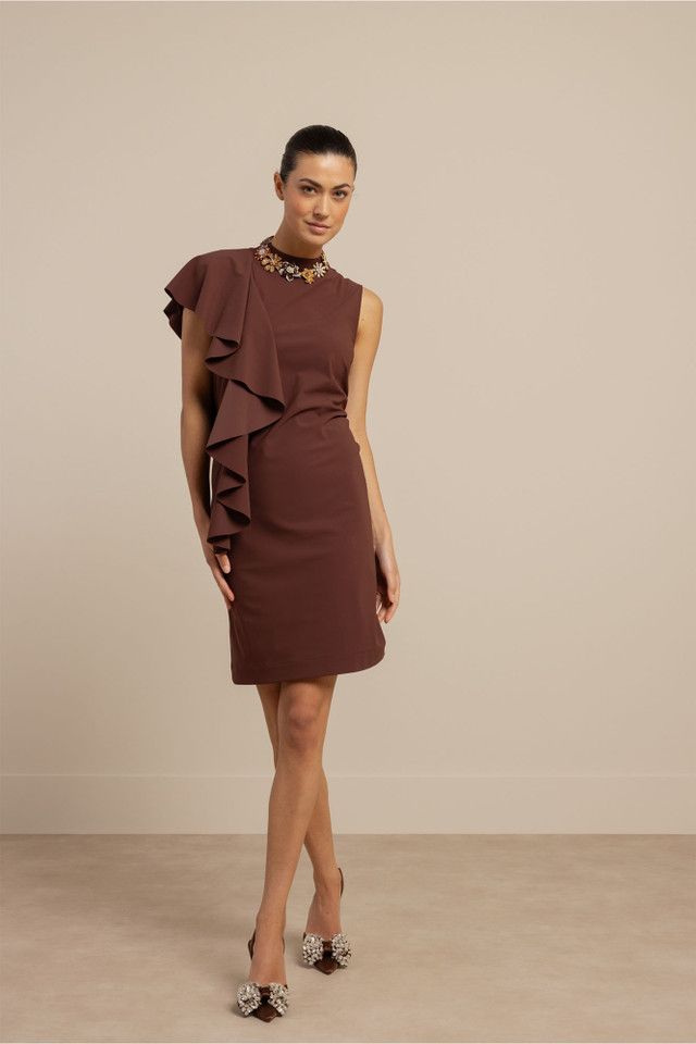 Studio Anneloes Faya dress chestnut rood