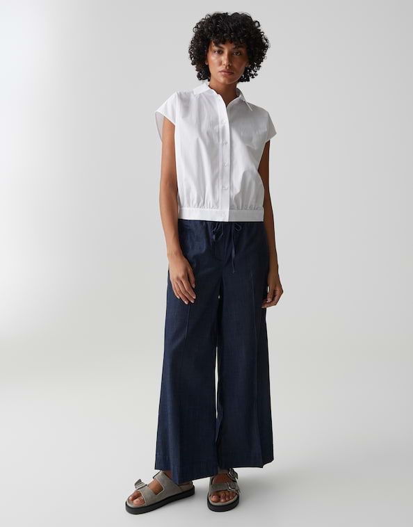 Opus Foreen blouse met korte mouwen Wit