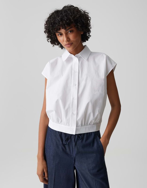 Opus Foreen blouse met korte mouwen Wit