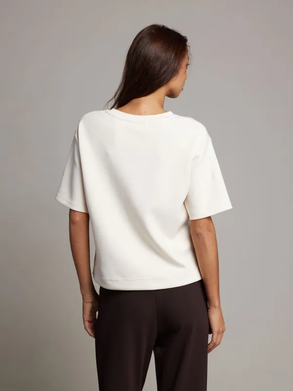Pink Noir Iris T-shirt Off White Ecru