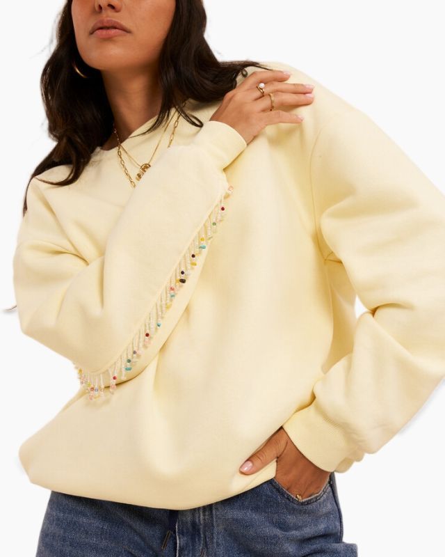 My Jewellery gele sweater met kraaltjes