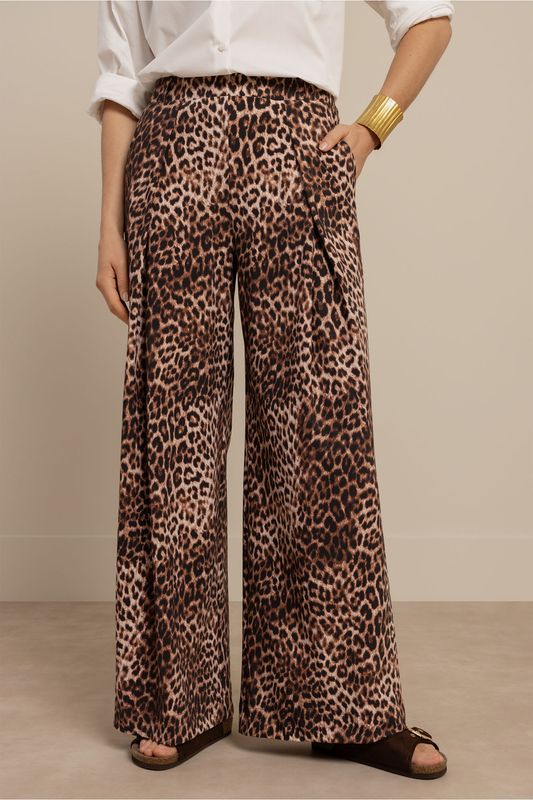 Studio Anneloes Sari leopard trousers Bruin