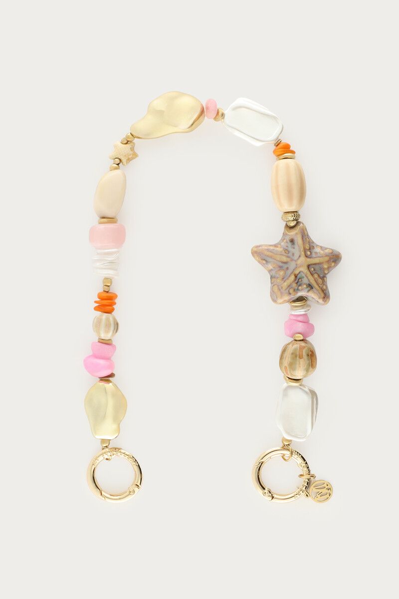 My Jewellery Phonecord starfish beads Goud