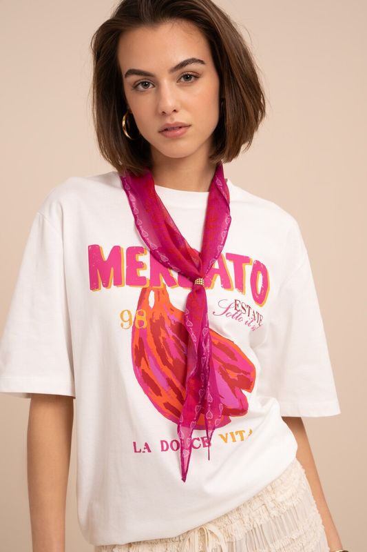 My Jewellery Diamond shape scarf paisley pink Roze