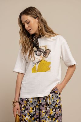 Studio Anneloes Astrid Vos fiep t-shirt Ecru