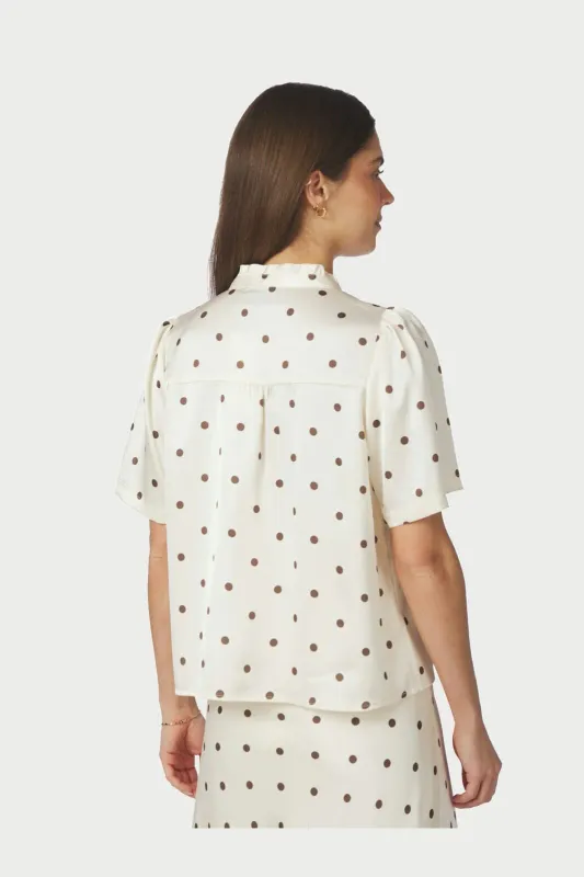 Neo Noir Torana Dotted Blouse Ecru